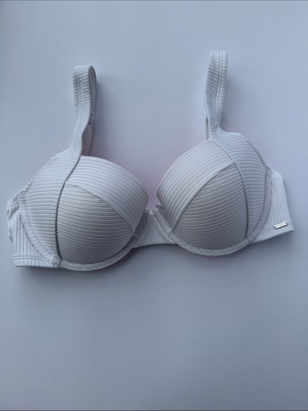 PINK Victoria's Secret Ribbed white Bikini Top NWT